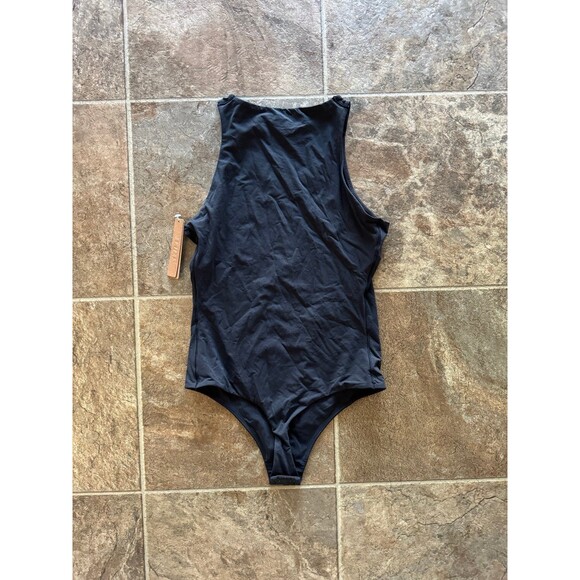 Skims Fits Everybody High Neck Bodysuit Onyx Size Medium - Picture 9 of 11